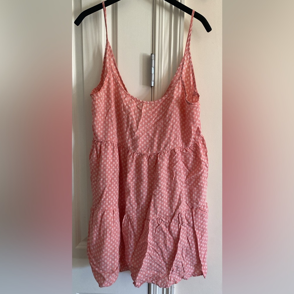 Pink Sleeveless Dress‎ with White Pattern